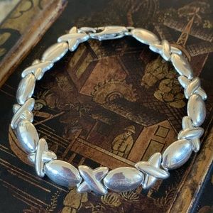 Sterling Silver Stampato Italy xoxo 7” Bracelet